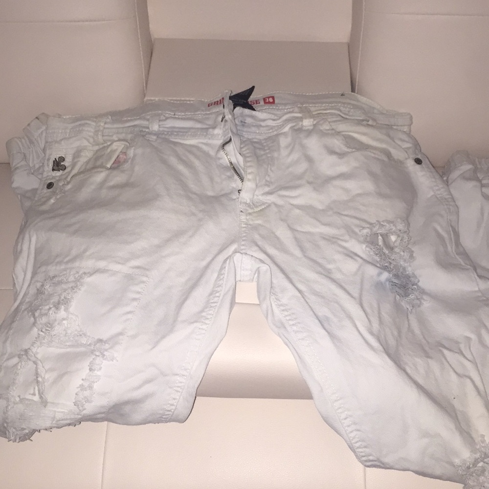 White ripped jeans